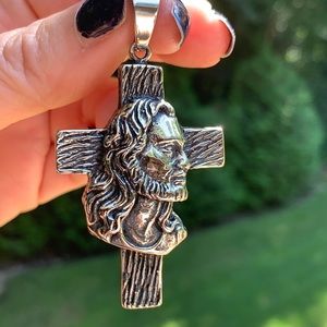 New Stainless Steel Cross with Christ Head